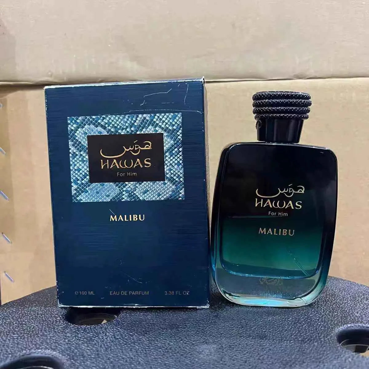 HAWAS MALIBU men's perfume, citrus flavor, full of marine charm, 3.4FL-OZ capacity, designed for fashionable men 1pc United States