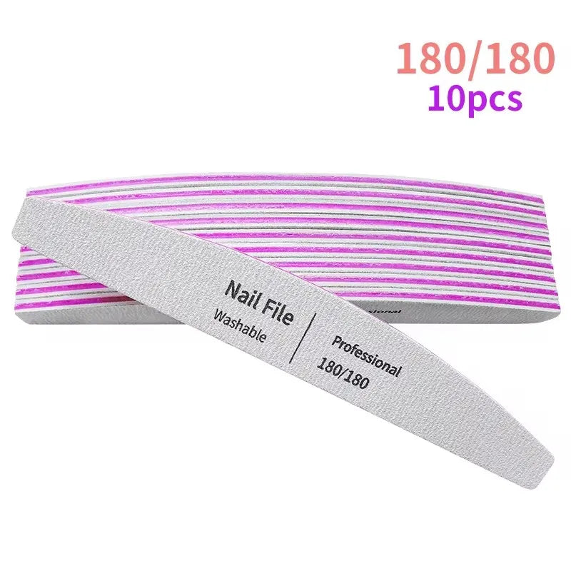 Nail File 100 to 180 Professional Tools Emery for Manicure Lime 240 Sandpaper Gel Polishing Files for Nails Buffers Set Po...