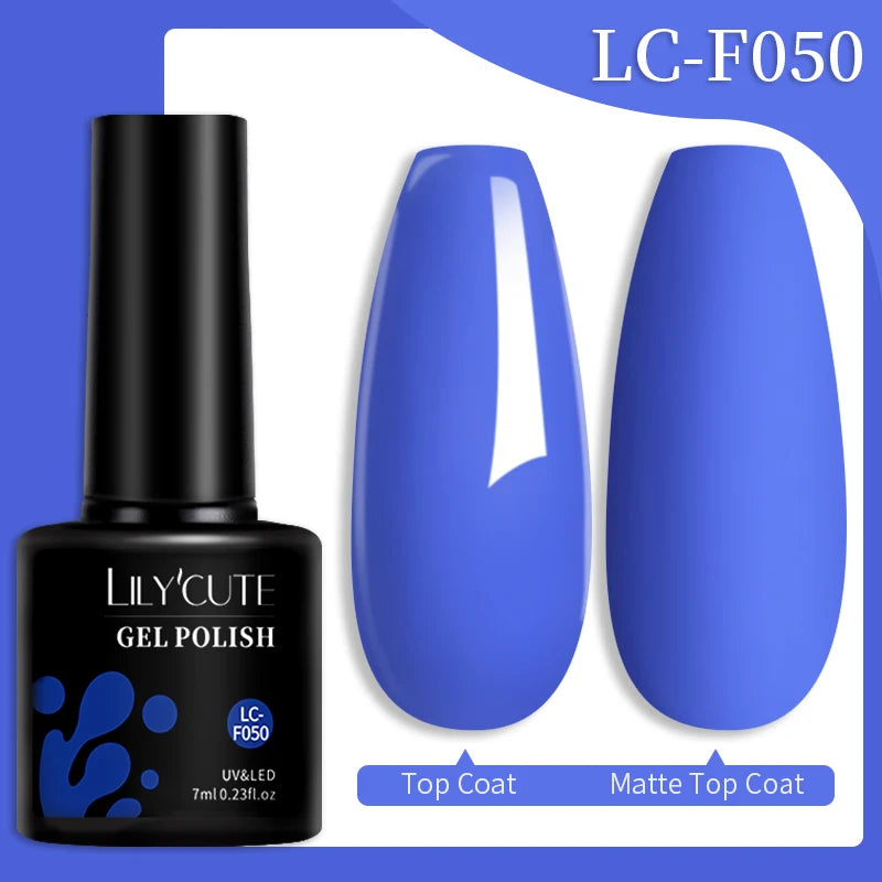 LILYCUTE 7ML Colorful Gel Nail Polish 129 Colors Long Lasting For Manicure Semi Permanent Base Top Coat Nail Art UV Gel Va...