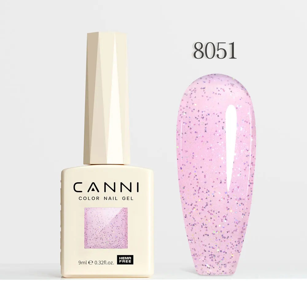 #8013 CANNI Nail Gel Polish Hema Free Super Glossy Glitter Cat Eye Gel Diamond Top Coat Semi Permanent Soak Off UV LED Varnish Aurora Glow Avenue