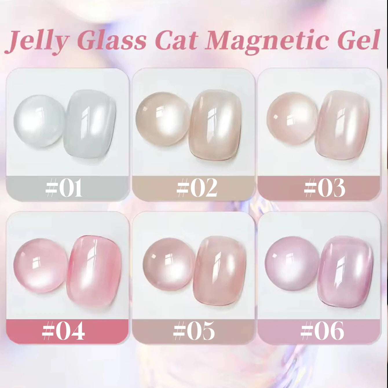 MIANEL 1-6pcs 12ML Christmas Nails Galaxy White Glass Bead Cat Eye Gel Nail Polish Super White Nails Nail Art Nail Supplies zhongyanboliz1-6