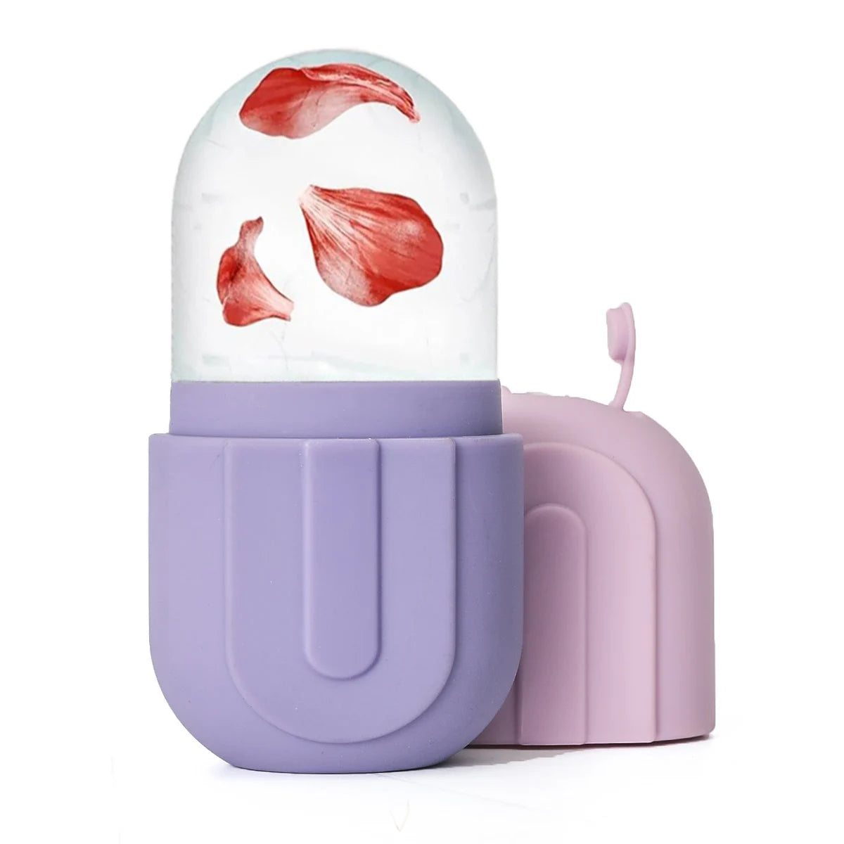 Silicone Ice Roller for Face Beauty Skin Care Tools Face Lifting Contouring Facial Massager Reusable Ice Cube Trays Purple