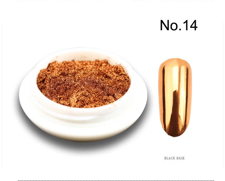 Holographic Mirror Mermaid Nail Glitter Powder - 19 Colors FT067-14 - 