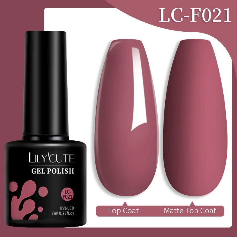 LILYCUTE 7ML Colorful Gel Nail Polish 129 Colors Long Lasting For Manicure Semi Permanent Base Top Coat Nail Art UV Gel Va...
