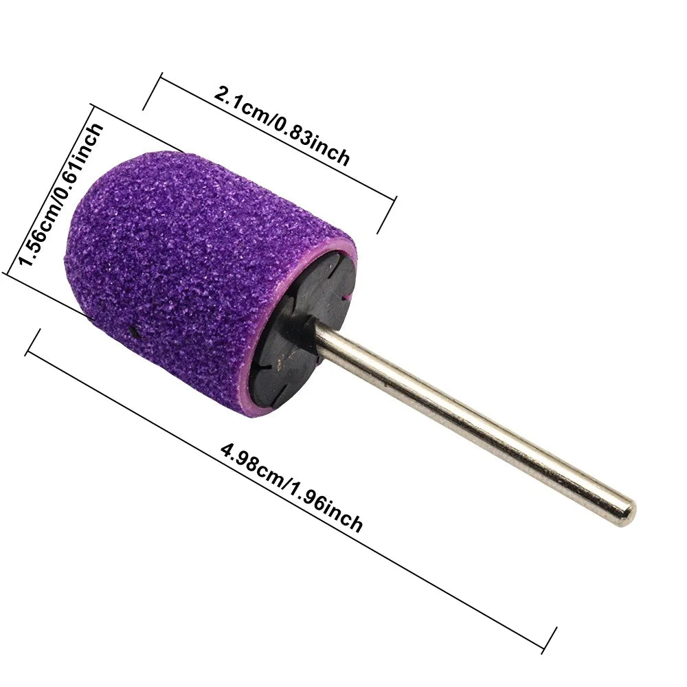 10 Pcs Purple Nail Sanding Caps with Bit Nail Drill Bits For Foot File Callus Remover, Manicure Pedicure Nail Polisher #80 #120 by Aurora Glow Avenue