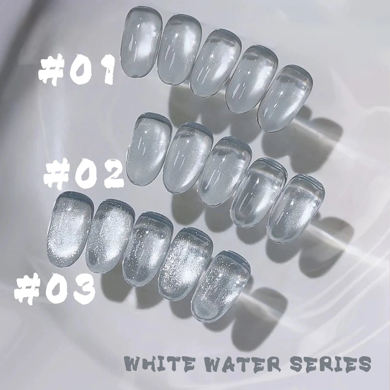 MIANEL 1-6pcs 12ML Christmas Nails Galaxy White Glass Bead Cat Eye Gel Nail Polish Super White Nails Nail Art Nail Supplie...