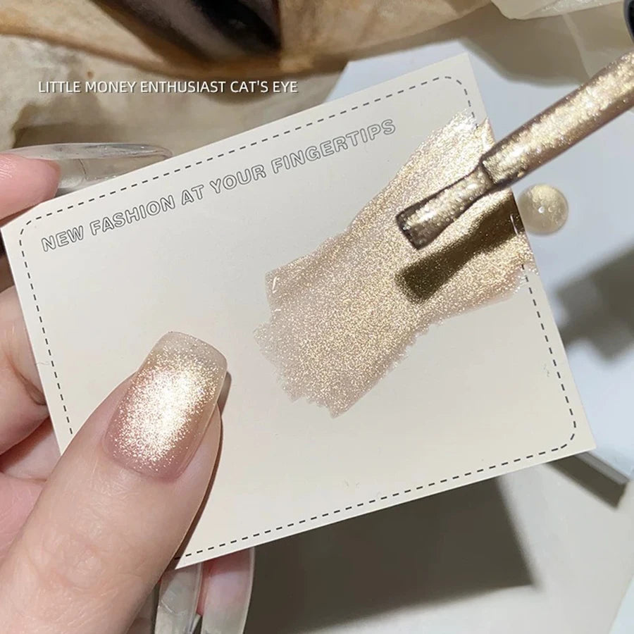 1-8pcs TC Flow Light White Cat Eye Gel Nail Polish Ultra Shine Soak Off UV Gel Mirror Glass Cat Magnet Gel Varnish Nail Supplies xiaocaimi China Mainland