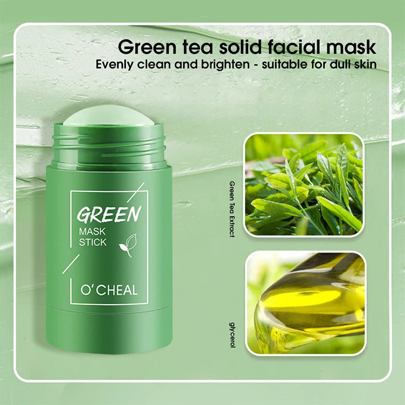 Solid facial mask Stick Green Tea Honey Peach Cleaning Pore Moisturizing Long Charcoal Eggplant Mud Film Aurora Glow Avenu...