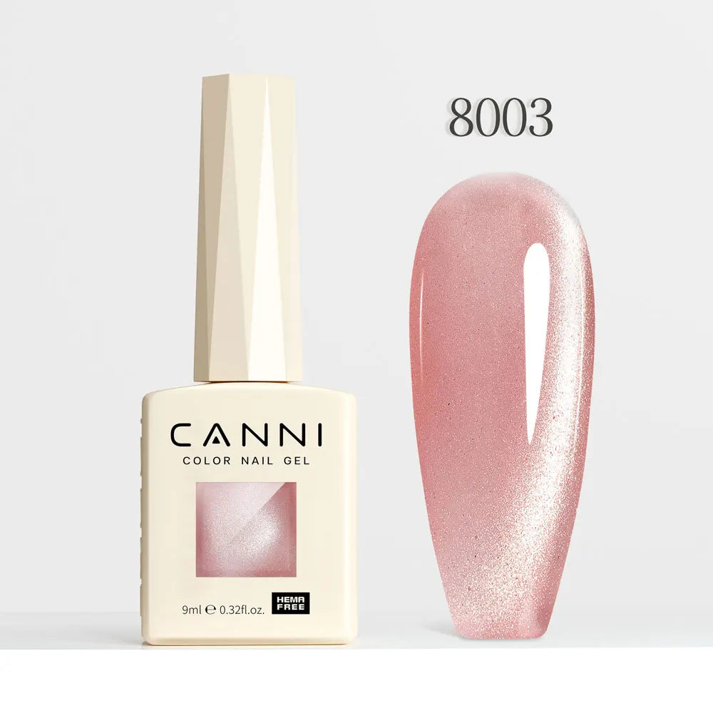 #8013 CANNI Nail Gel Polish Hema Free Super Glossy Glitter Cat Eye Gel Diamond Top Coat Semi Permanent Soak Off UV LED Varnish Aurora Glow Avenue