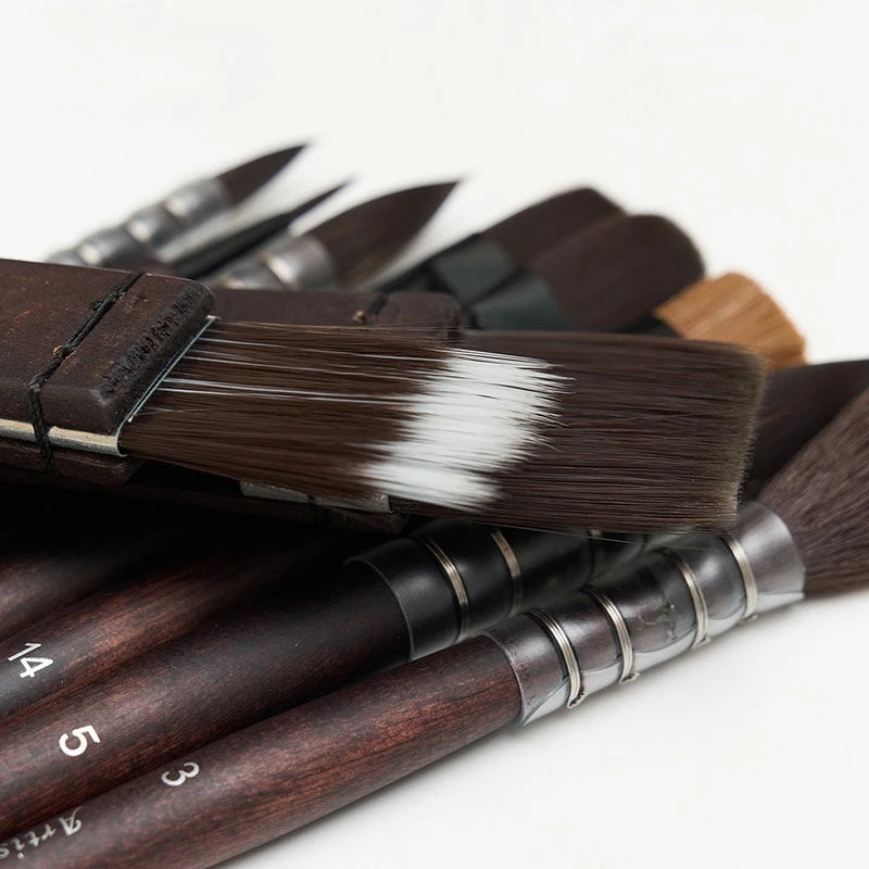 10 Pcs Watercolor Painting Brush Set Mop Organic Blue Squirrel Horse Hair Paintbrush Multi-Function Acrylic Art Supplies