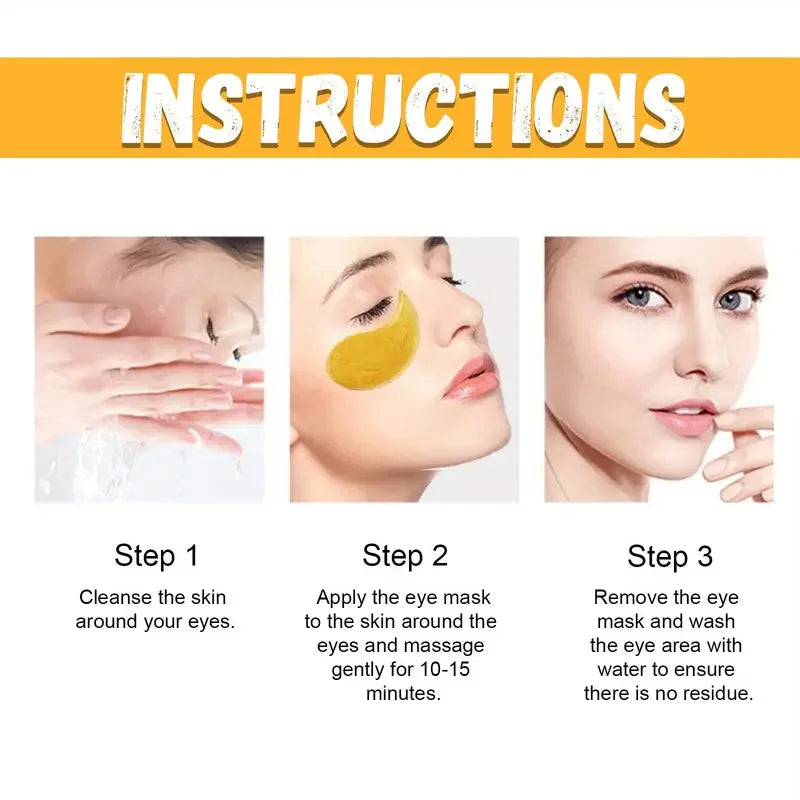 Turmeric vitamin C Eye Mask Anti Wrinkle Remove Dark Circle Eye Bags Puffiness Reduce Fine Line Firming Brightening Eye Patches Aurora Glow Avenue