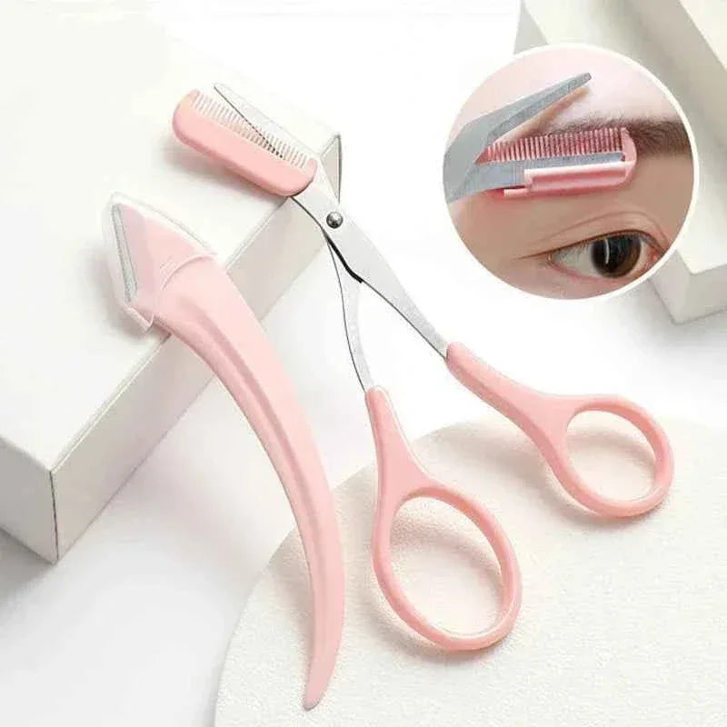 1/2/3Pcs Eyebrow Trimming Knife Eyebrow Face Razor For Women Eyebrow Scissors With Comb Brow Trimmer Scraper easy to use