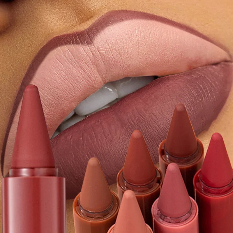 Tapered Lip Liner Pencil Set Matte Red Brown Velvet Lipstick Lasting Waterproof Non Sticky Contouring Tint Lipliner Lip Makeup