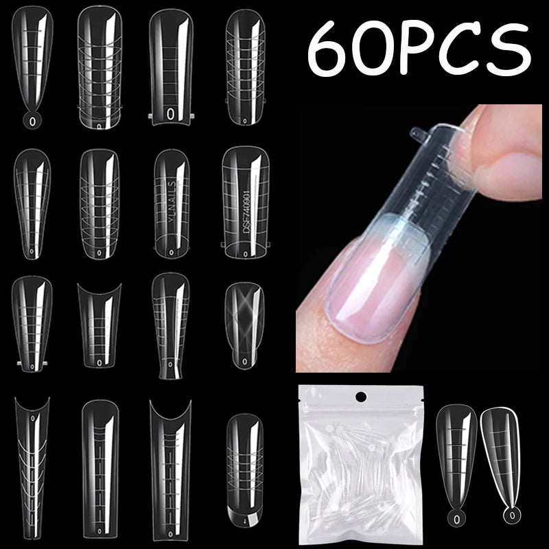 Extension False Nails Art Tips Acrylic Fake Finger Gel Polish Mold Sculpted Full Cover Press on Nails Manicures Accessorie...