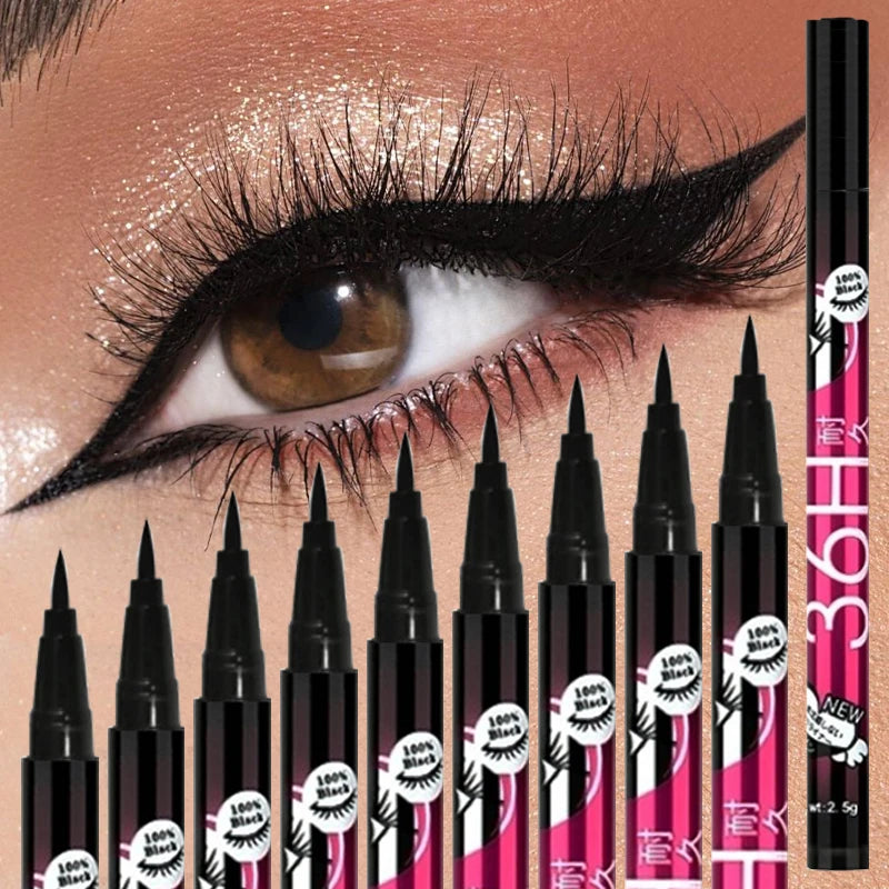 1/2/5pcs Waterproof & Sweat-Proof Black Eyeliner Pencil Long-lasting and Non-smudged Eyeliner Liquid Pen for Bold Eye Makeup Aurora Glow Avenue