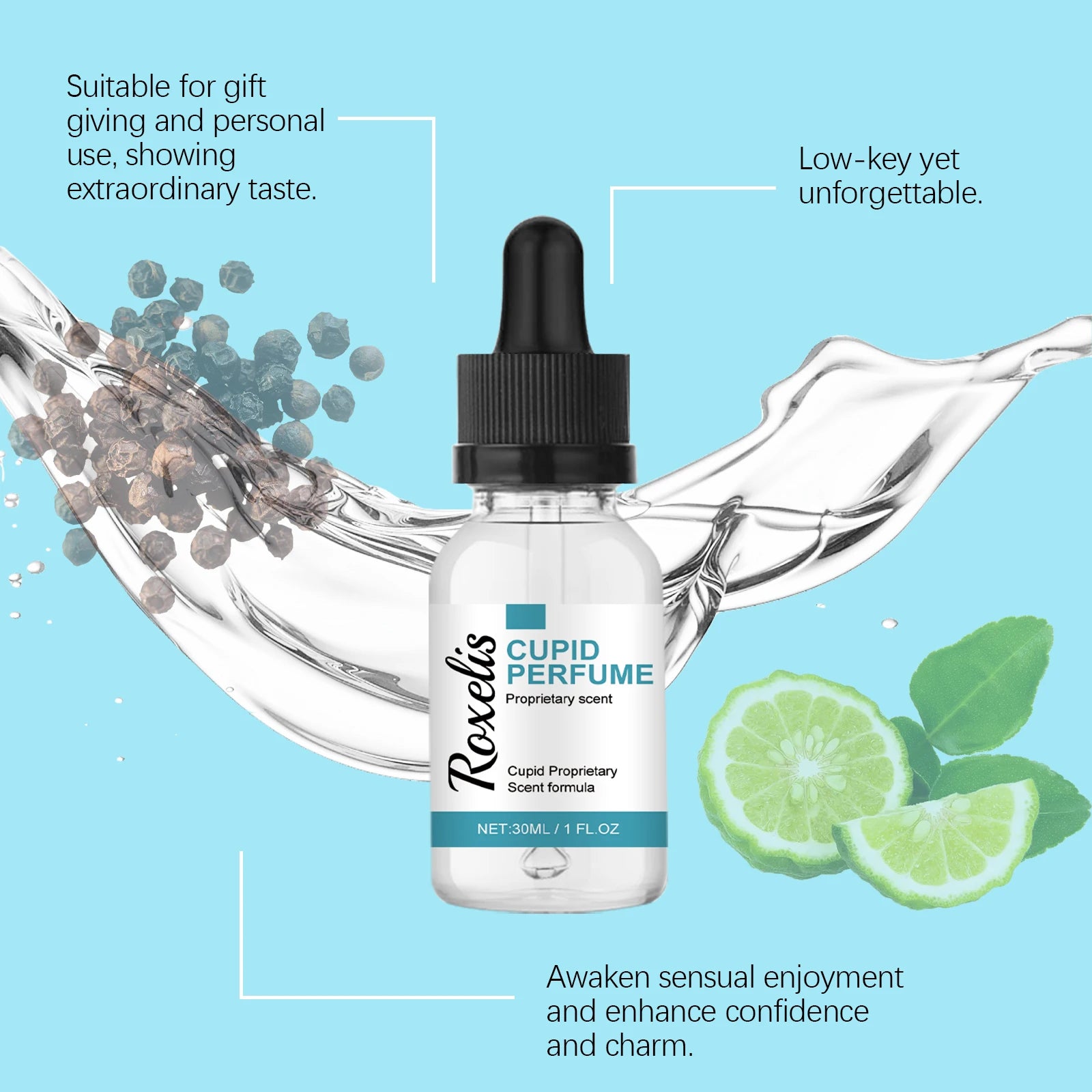 Roxelis Cupid Series Cologne Perfume - Natural Fresh Scent, Long-Lasting Fragrance, Portable Perfume Drops , Travel-Friend...