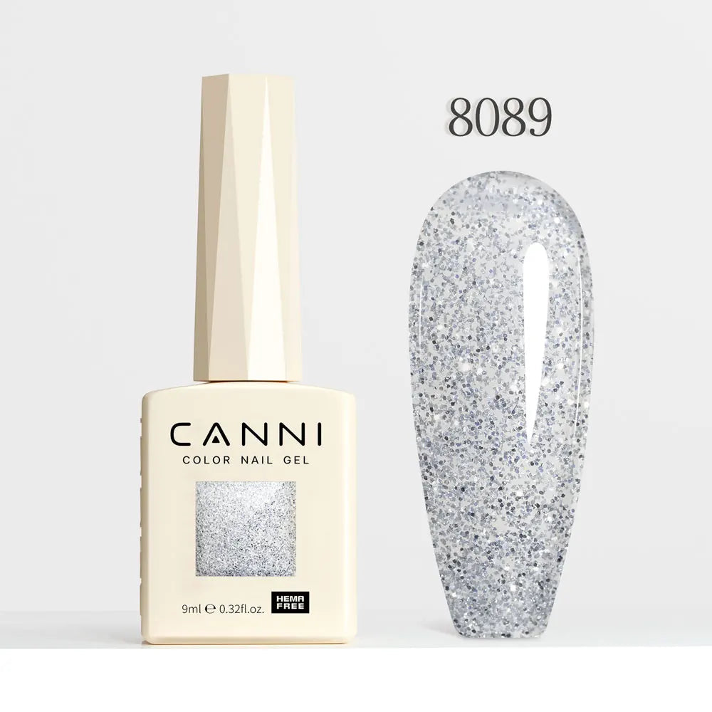 #8013 CANNI Nail Gel Polish Hema Free Super Glossy Glitter Cat Eye Gel Diamond Top Coat Semi Permanent Soak Off UV LED Varnish Aurora Glow Avenue
