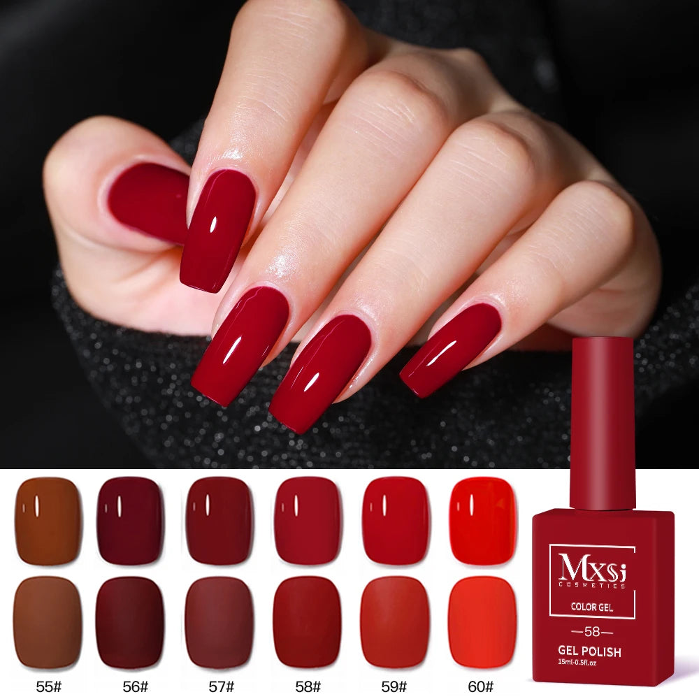 Mxsi 60 Colors Nail Gel Polish 15ml Vernis Semi Permanent Nail Art Manicure Soak Off DIY LED UV Gel Nails Polish Nail Supp...