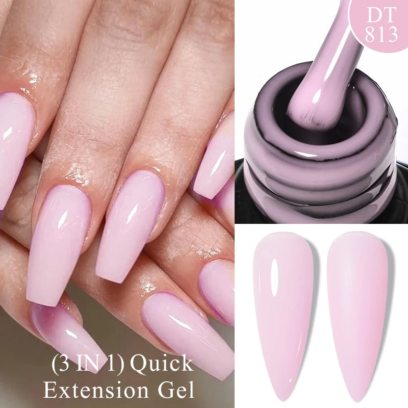 MEET ACROSS 7ml Dark Color Glitter Top Coat Gel For Nails Brocade Powder 2 In 1 Chameleon Nail Art Gel Varnish Manicure Q5...