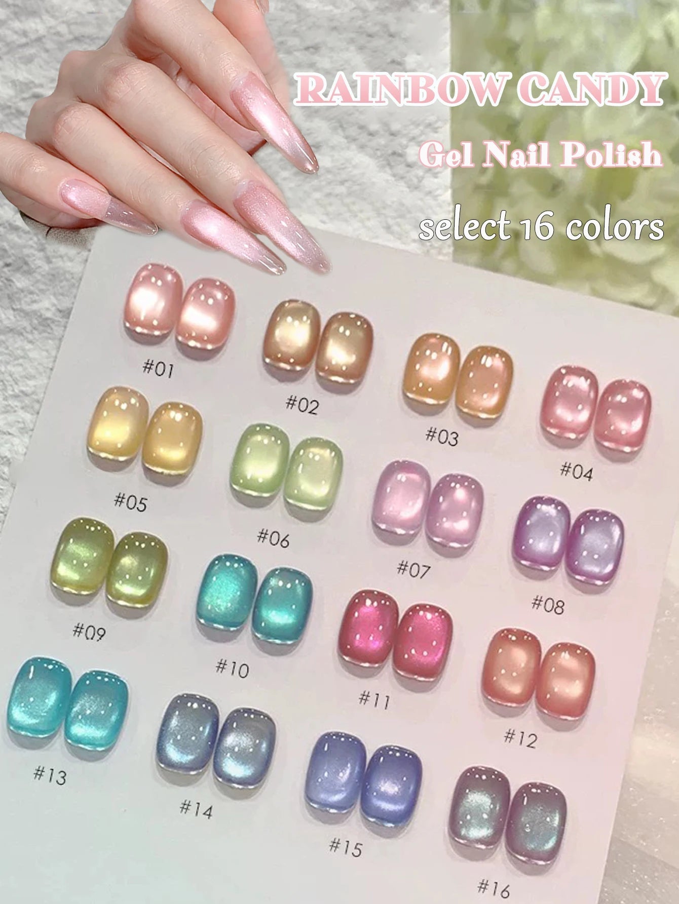 1-24pcs WS White Silver Cat Eye Magnetic Gel Nail Polish Ultra Shine Soak Off UV Gel Mirror Glass Cat Magnet Gel Varnish Xmas caihongtang1-16