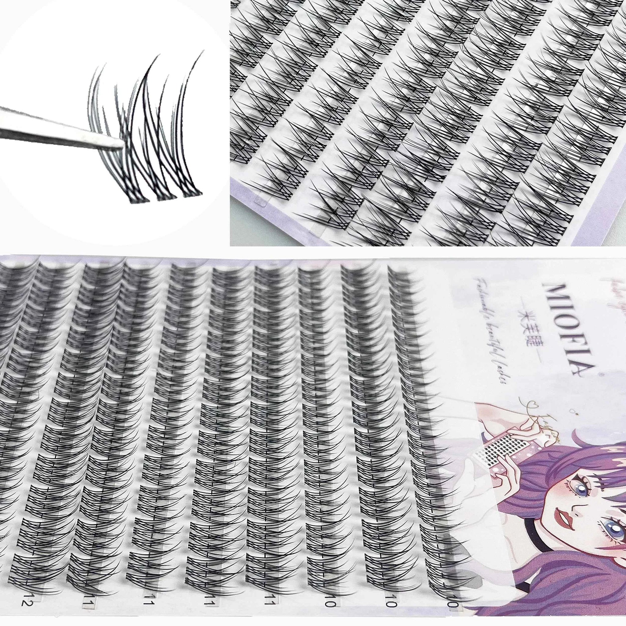 1/box 120 bundles Mink False Eyelash Natural Fishtail Lash 3D Russian Individual Eyelash Extension Cluster Makeup Tool Who...