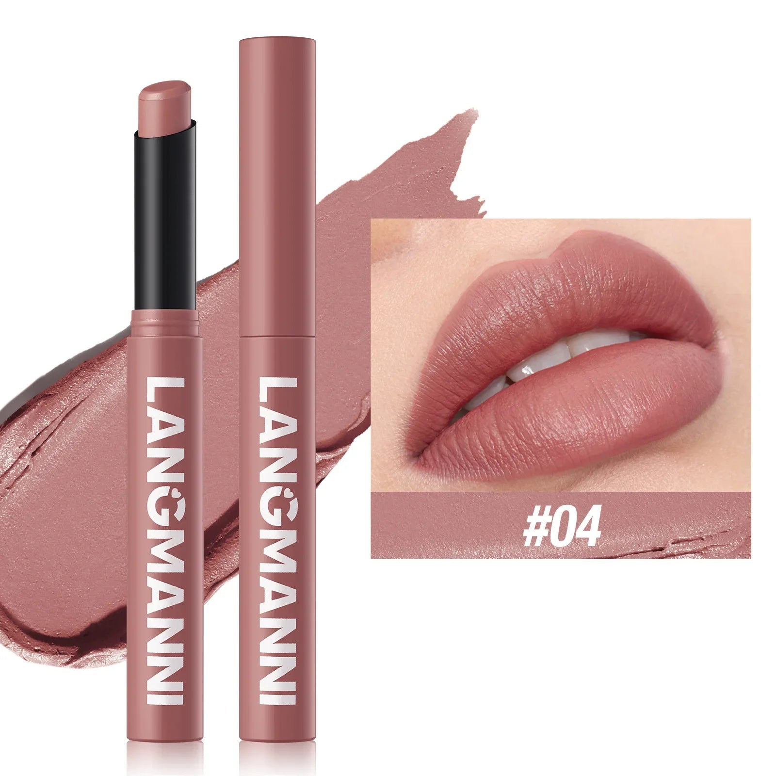 12 Color Matte Lipstick Non-Stick Cup Long-Lasting Velvet Finish Lipstick Pen Smooth Matte Lip Color Waterproof Non-Fading 04