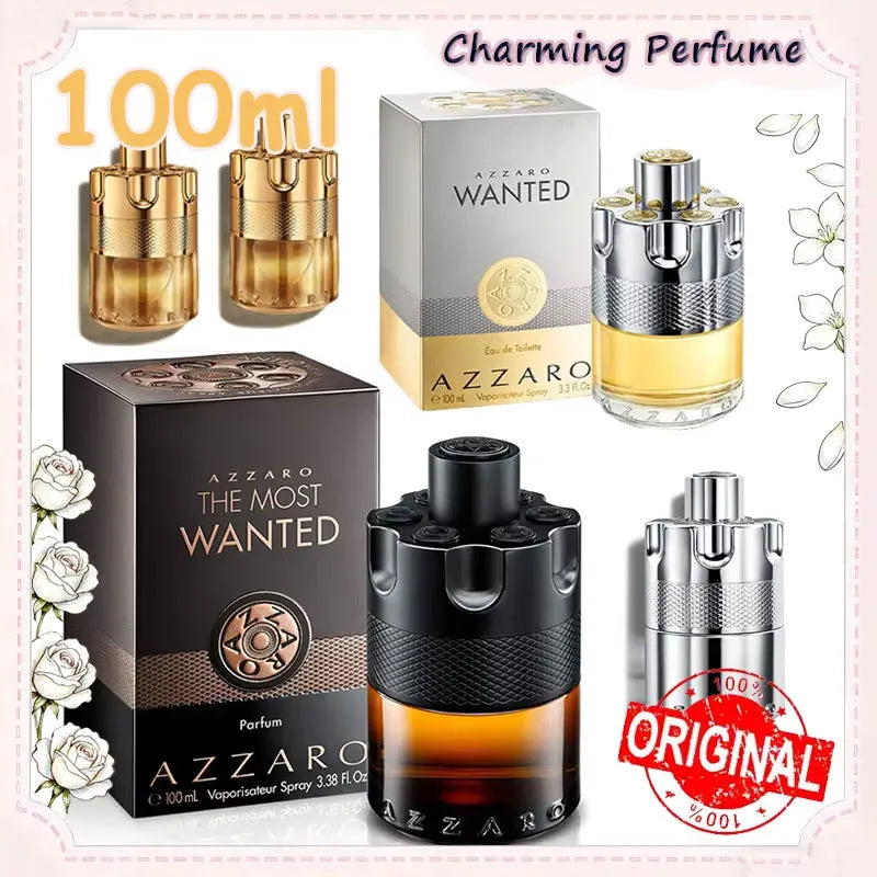 100ml For Azzaro Wanted Series Eau de Parfum Spray Luxury Perfumes Cologne for Men Pheromones Perfume Attract Women