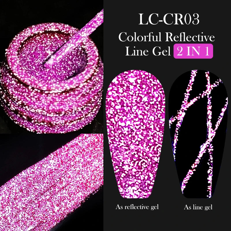 LILYCUTE 5ML Metallic Painting Liner Gel Nail Polish Super Bright Gold Silver Mirror Drawing Gel Semi Permanent Line Frenc...