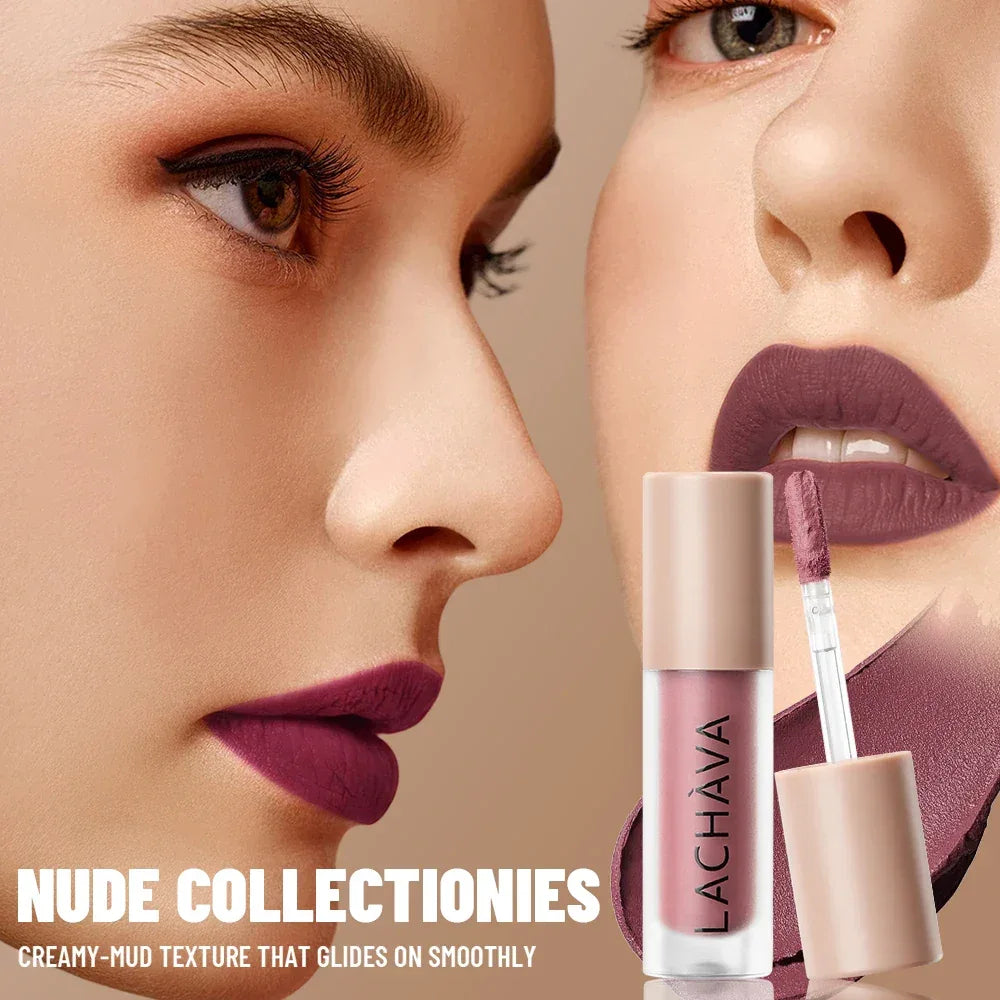 1 pc Stay flawless all day with a smudge-proof, water-resistant matte nude lipstick that won’t fade or transfer.
