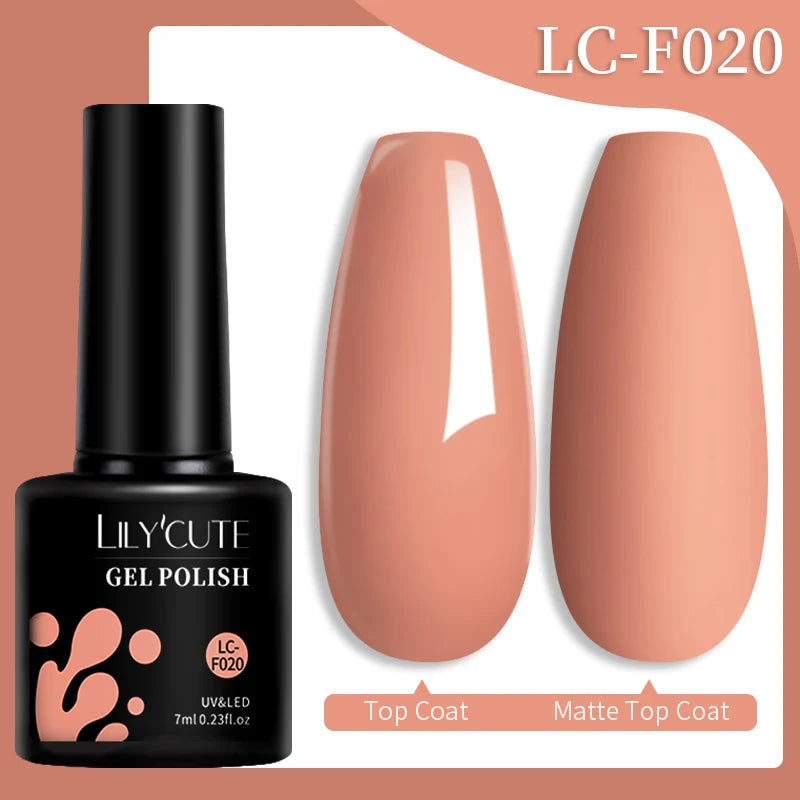 LILYCUTE 7ML Colorful Gel Nail Polish 129 Colors Long Lasting For Manicure Semi Permanent Base Top Coat Nail Art UV Gel Va...