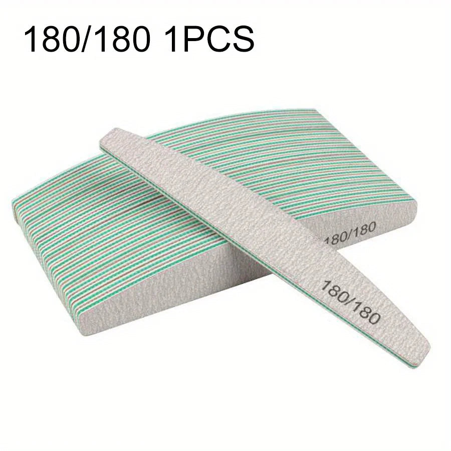 1/3/5/10Pcs Professional Nail File 80/100/150/180/240 Sandpaper Strong Thick Sanding Half Moon Lime nail accessories and T...