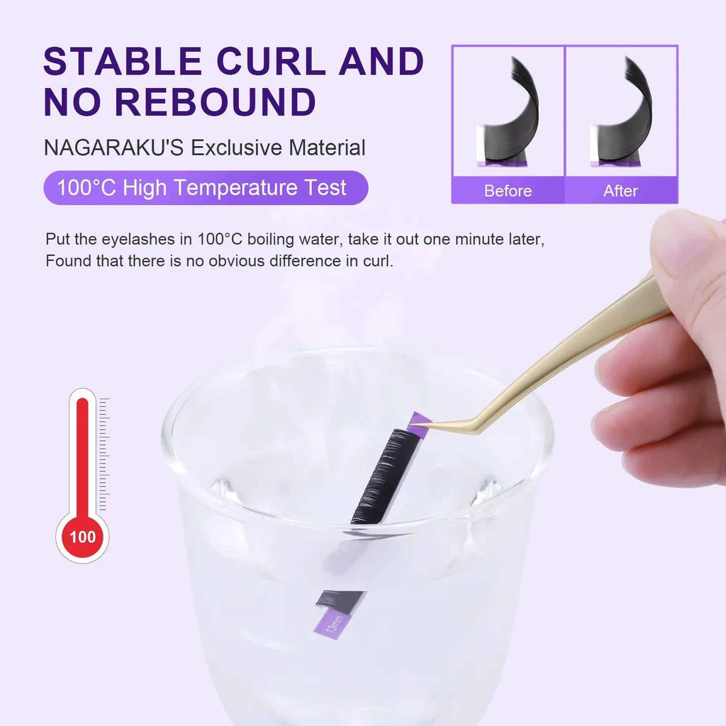 NAGARAKU 16Rows Faux Cils Lashes Individual Eyelash Extension Matte Professional Soft and Natural Makeup Premium Eyelashes