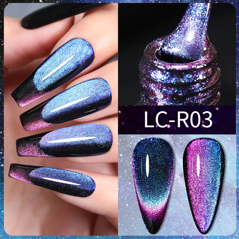 LILYCUTE 7ml Aurora Cat Magnetic Gel Nail Polish Reflective Magnet Gel Varnishes Semi Permanent UV Gel For Nail Art Manicu...