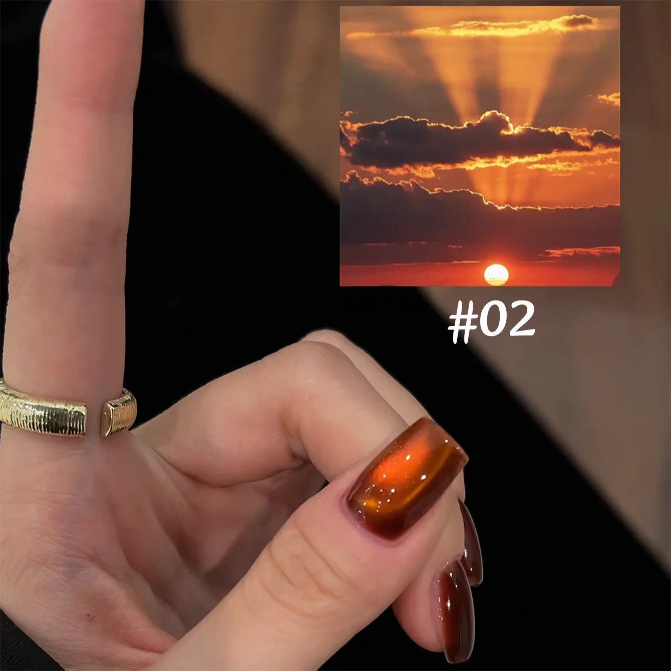 1-12pcs WS Autumn Winter Nails Sea Sunset Amber Blue Gold Linght Crystal Glass Bead Cat Eye Gel Nail Polish Nail Salon Home DIY xiaguangwanzhan02