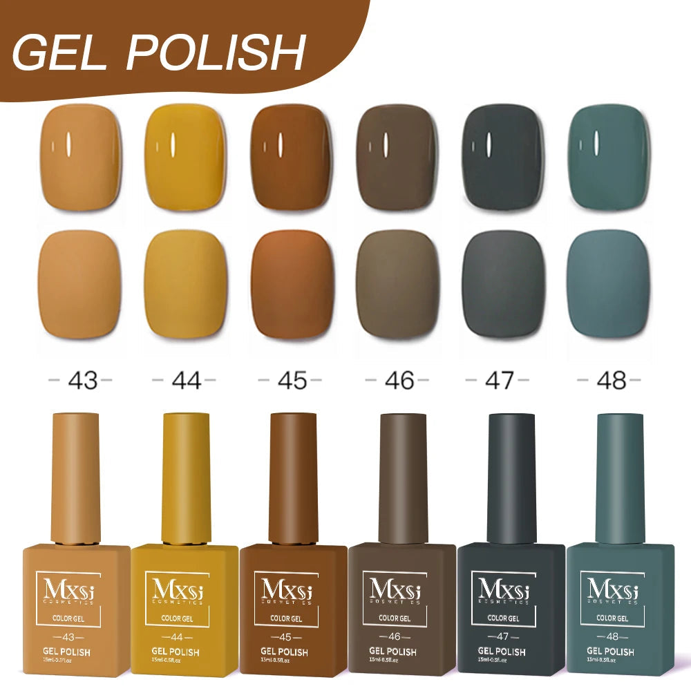 Mxsi 60 Colors Nail Gel Polish 15ml Vernis Semi Permanent Nail Art Manicure Soak Off DIY LED UV Gel Nails Polish Nail Supp...
