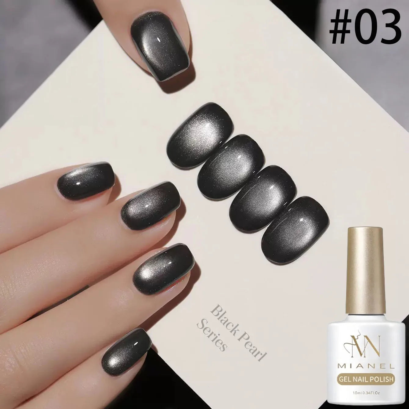 MIANEL 1-6pcs 12ML Christmas Nails Galaxy White Glass Bead Cat Eye Gel Nail Polish Super White Nails Nail Art Nail Supplies 93Ayiyanlunx03