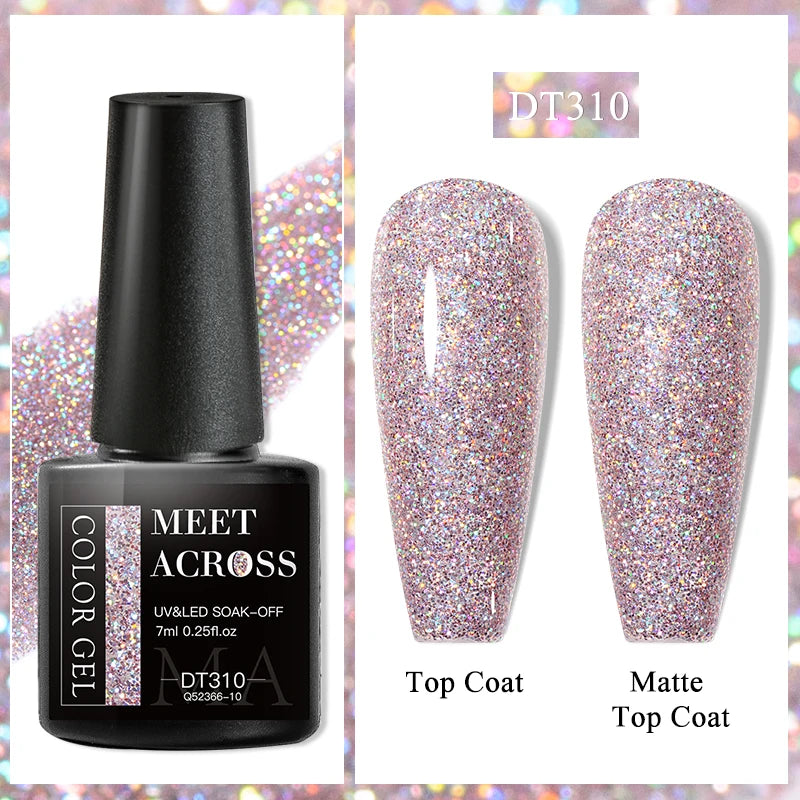 MEET ACROSS 7ml Popular Series Nail Gel Polish 140 Colors Soak Off UV/LED Long Lasting Nail Art Gel Varnish for Manicure N...