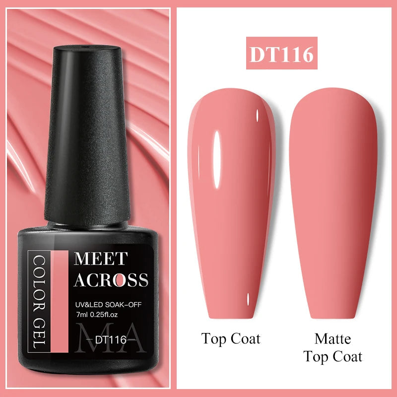 MEET ACROSS 7ml Popular Series Nail Gel Polish 140 Colors Soak Off UV/LED Long Lasting Nail Art Gel Varnish for Manicure N...