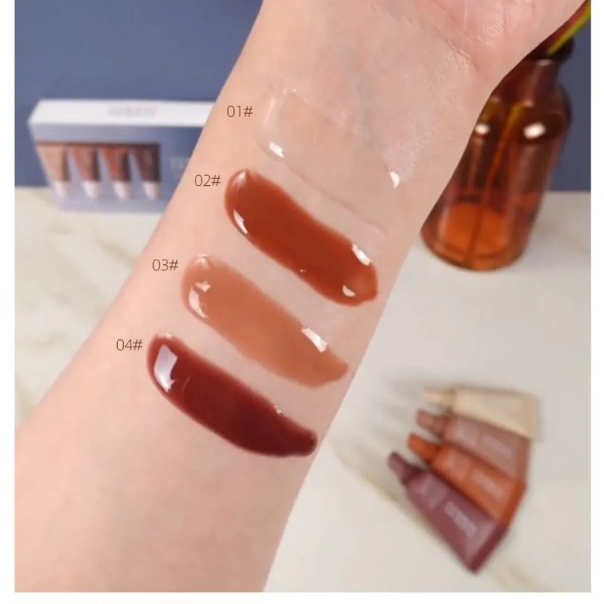 Moisturizing Mirror Lip Gloss Lip Vanilla Pink Sugar Coffee Cake Smell Lipstick Transparent Oil Makeup - Image #0