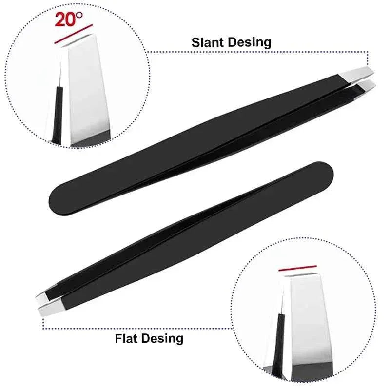 1-4pcs stainless steel eyebrow tweezers, facial hair removal tweezers, makeup eyelashes eye brow clips makeup tool set