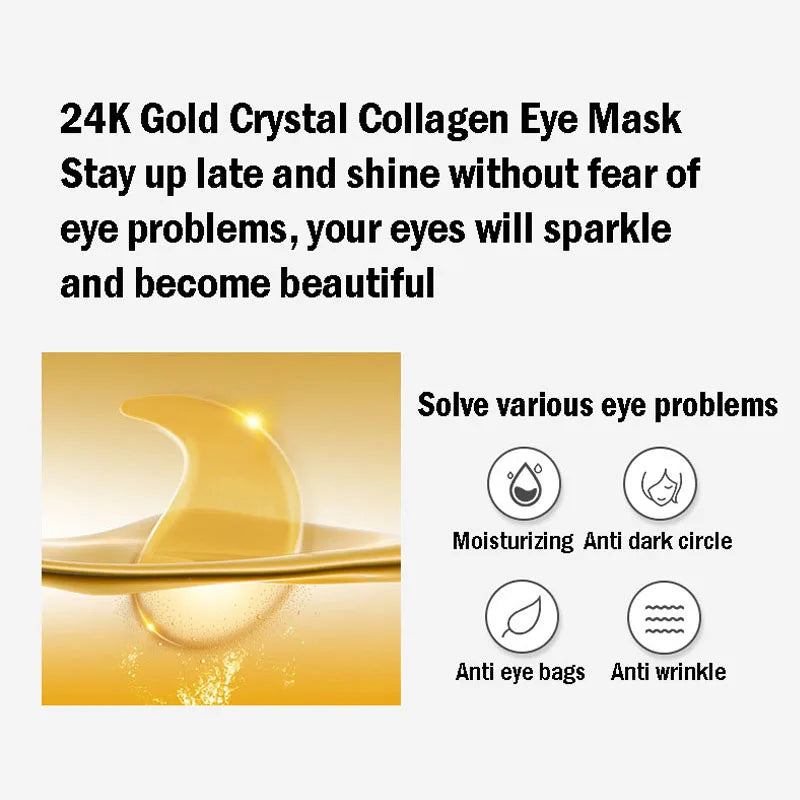60pcs/box Seaweed Gold Collagen Eye Mask Anti Dark Circles Removal Eyes Bags Moisturizing Anti-aging Eye Patches Eyes Gel ...