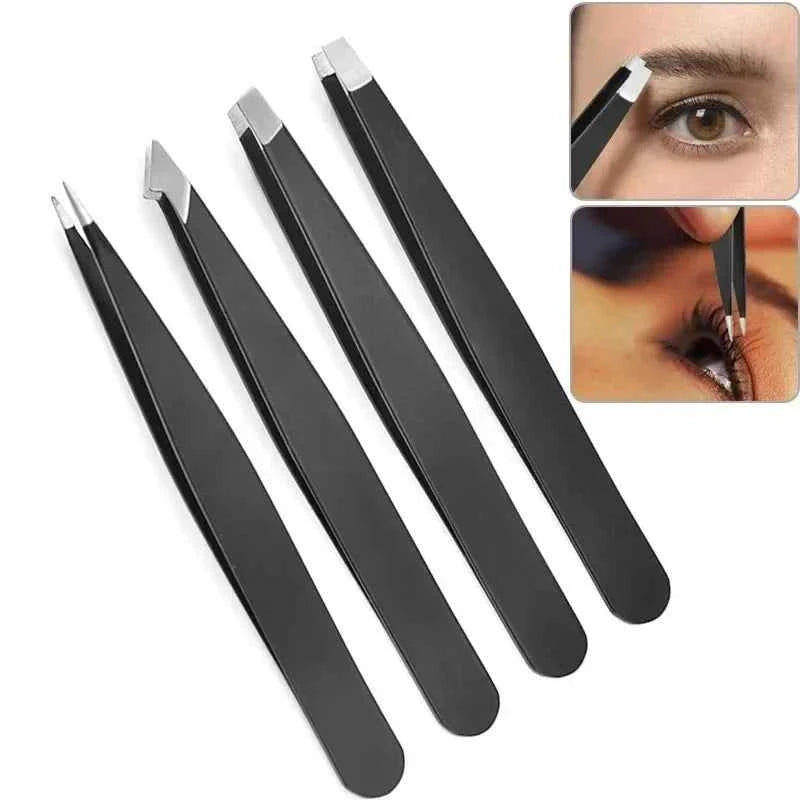 1/4pcs Professional Eyebrow Tweezers Makeup Tools Eyebrow Pinch Pliers Tweezer For Eyebrows Accessories Beauty Hair Clip Remover