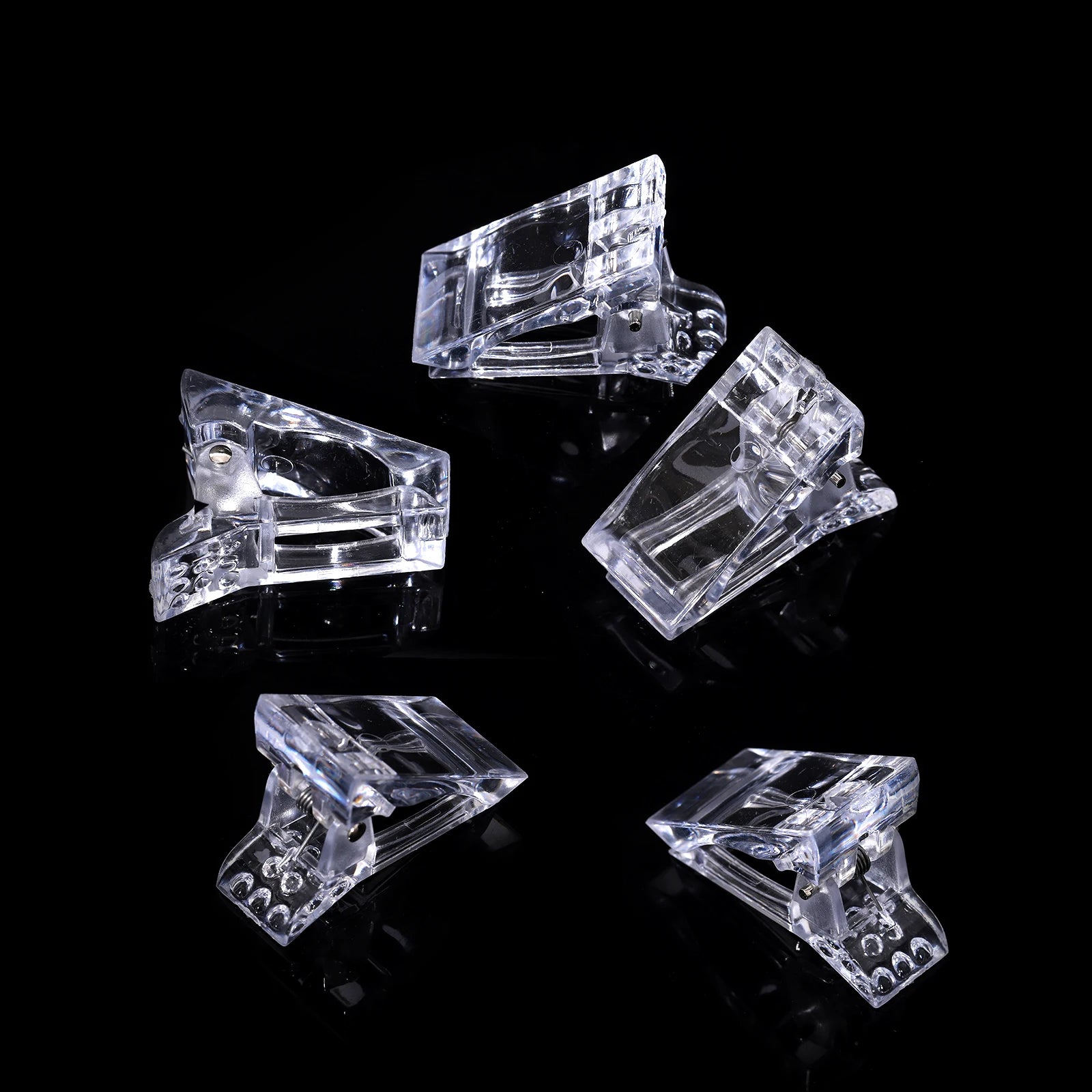 NEW Stiletto Coffin Clear Dual Forms False Tips Quick Building Gel Mold Nail System Full Cover Nail Extension Forms Top 5p...