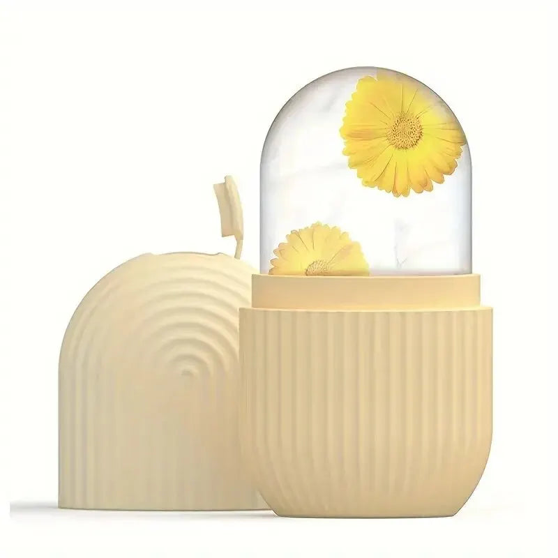 Silicone Ice Cube Trays Beauty Lifting Ice Ball Face Massager Contouring Eye Roller Facial Treatment Reduce Acne Skin Care Tool Yellow