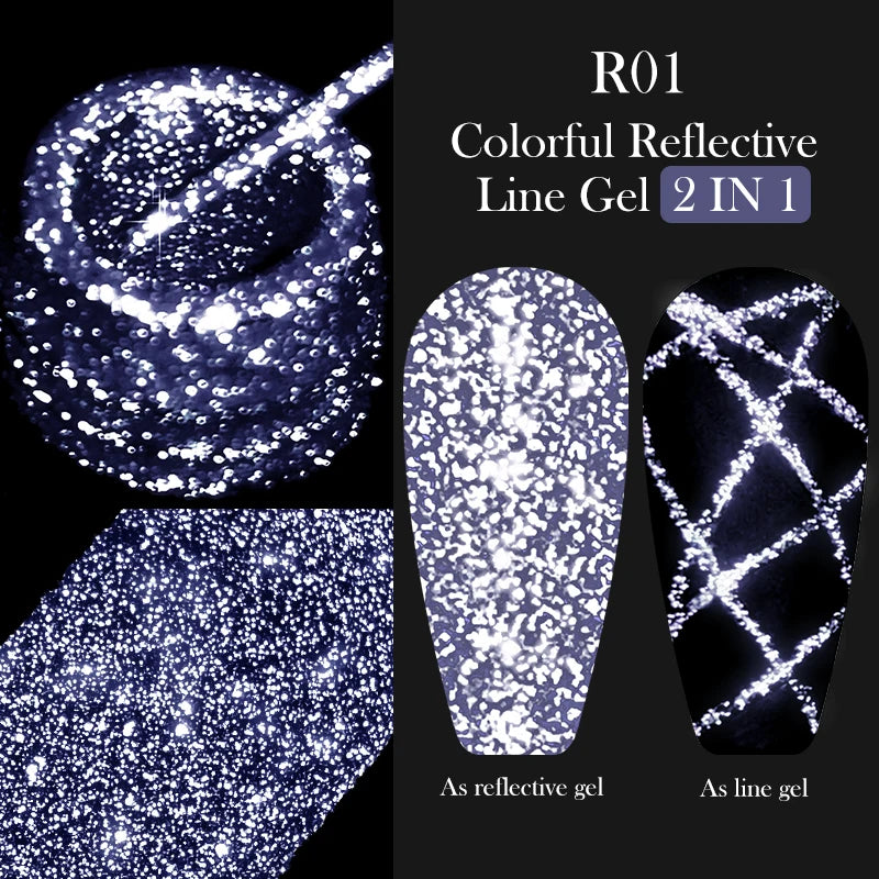 LILYCUTE 5ML Metallic Painting Liner Gel Nail Polish Super Bright Gold Silver Mirror Drawing Gel Semi Permanent Line Frenc...