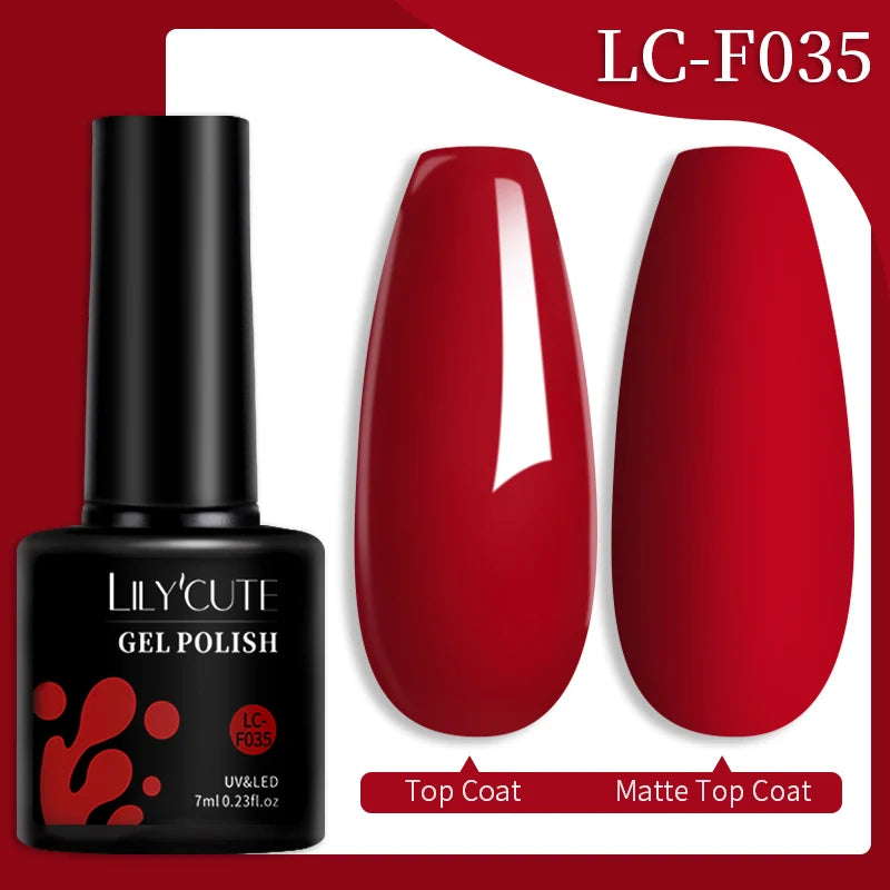LILYCUTE Ancora Red Color Gel Nail Polish 152 Colors Fall Winter Trendy Long-Lasting French Style For Manicure Nail Art UV...
