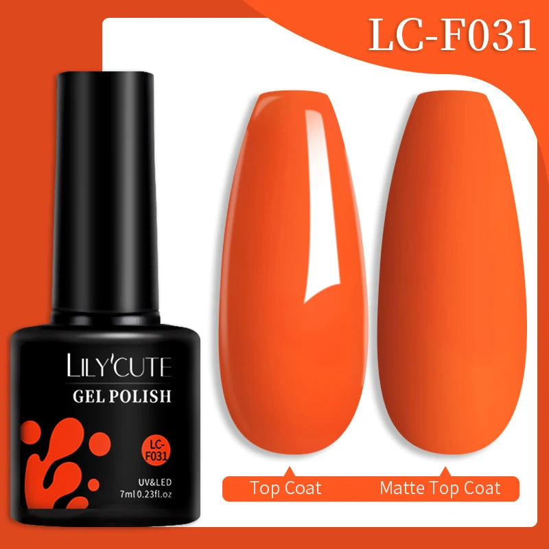 LILYCUTE 7ML Colorful Gel Nail Polish 129 Colors Long Lasting For Manicure Semi Permanent Base Top Coat Nail Art UV Gel Va...