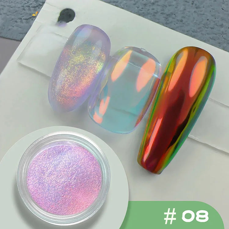 Holographic Mirror Mermaid Nail Glitter Powder - 19 Colors FT259-8 - 