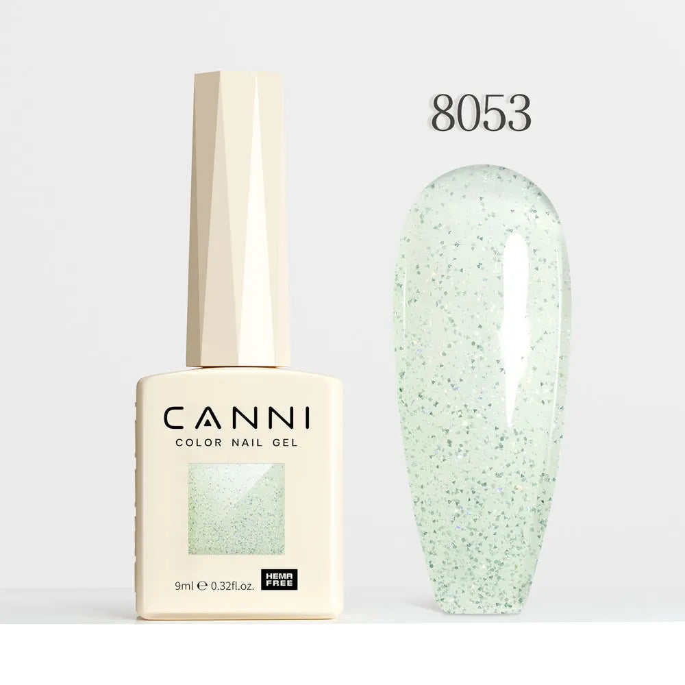 #8013 CANNI Nail Gel Polish Hema Free Super Glossy Glitter Cat Eye Gel Diamond Top Coat Semi Permanent Soak Off UV LED Varnish Aurora Glow Avenue
