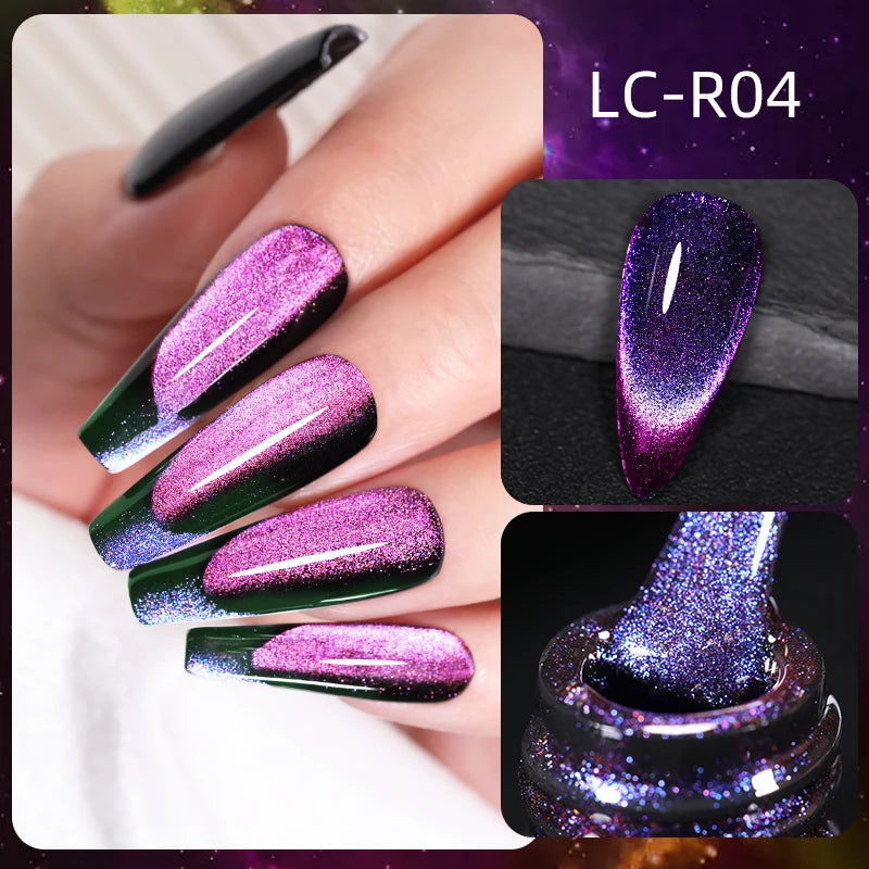 LILYCUTE 7ml Aurora Cat Magnetic Gel Nail Polish Reflective Magnet Gel Varnishes Semi Permanent UV Gel For Nail Art Manicu...